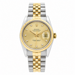 Rolex Datejust 31MM 68273 Two Tone Champagne Diamond Dial Watch